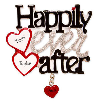 Happily Ever After with Silver Glitter~ Personalized Ornament
