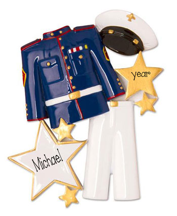 Marine Corp Uniform-Personalized Christmas Ornament