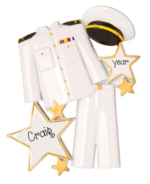 Navy Uniform with Hat-Personalized Christmas Ornament