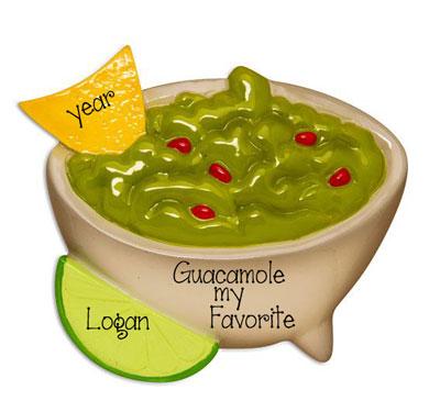 Bowl of Guacamole-Personalized Christmas Ornament