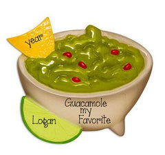 A Bowl of Guacamole with a Chip and Lime - personalized ornament