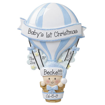 Hot Air balloon Boy-Personalized Ornament