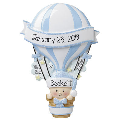 Hot Air balloon Boy-Personalized Ornament