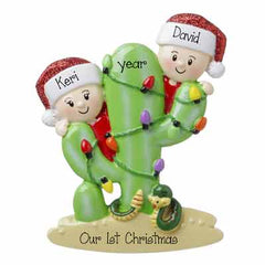 Couple with Decorated Cactus-Personalized Ornament