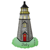gray lighthouse personalized ornament