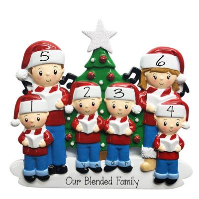 CAROLING Family of 6-Personalized Christmas Ornament