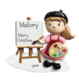 female artist personalized ornament