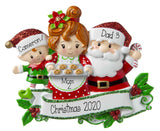 Santa & Mrs. Claus Family of 3 Baking Cookies-Personalized Ornaments