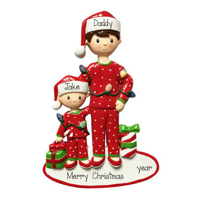 Single Dad with one Child~Personalized Christmas Ornament