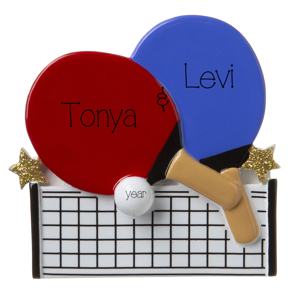 Personalized PING PONG Couples Christmas Ornament