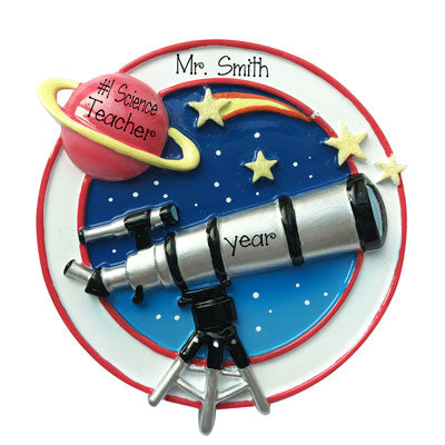 Science Teacher-Telescope-Astronomy-Personalized Ornament