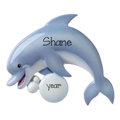 Personalized DOLPHIN Ornament~Christmas Ornaments~Hand Personalized Ornament Orn~Beach Vacation Ornament~Ornament~Personalized Gifts