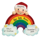 Our Rainbow Baby with a beautiful rainbow  our little miracle ~ Personalized Christmas Ornament