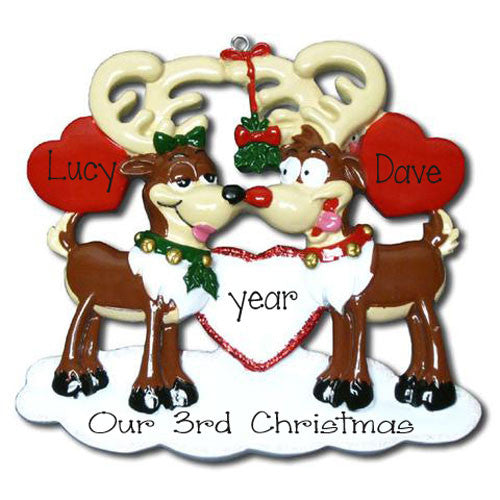 Reindeer in Love-Personalized Ornament