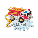 FIRETRUCK WITH HOSE / my personalized ornamentS