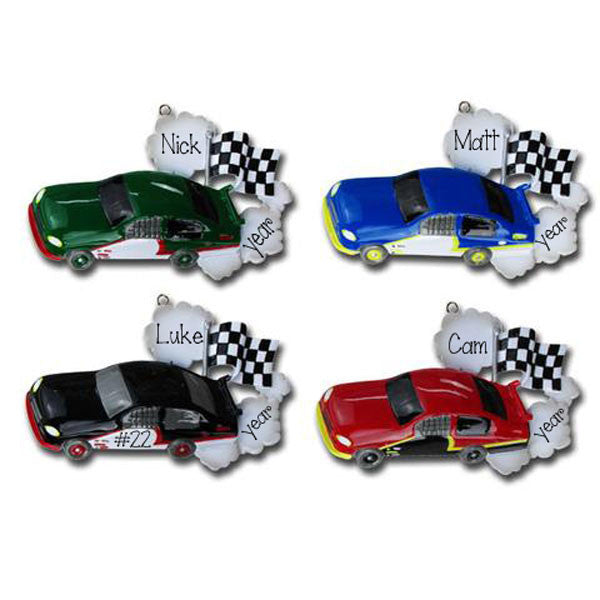 RACE CARS~ Personalized Christmas Ornament