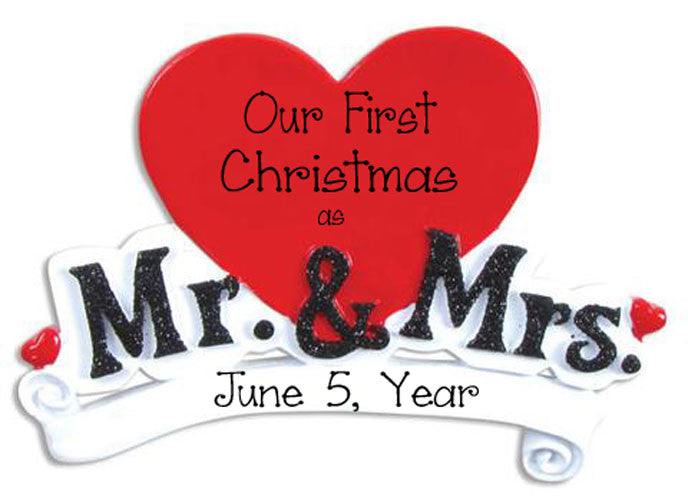 MR & MRS "OUR 1ST CHRISTMAS" - Personalized Ornament
