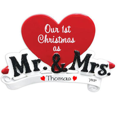 Our 1st Christmas as Mr. & Mrs. ~ Personalized Christmas Ornament