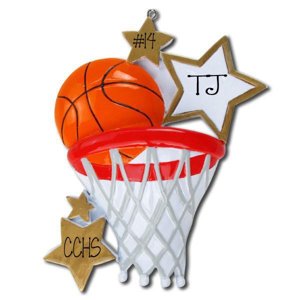 BASKETBALL w/ NET - Personalized Ornament