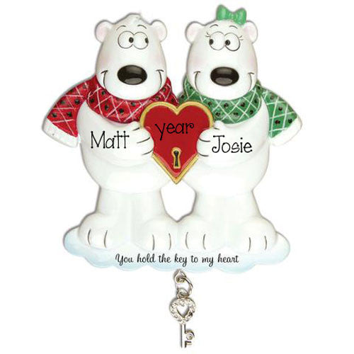 You Hold the Key to my Heart COUPLE~Personalized Ornament