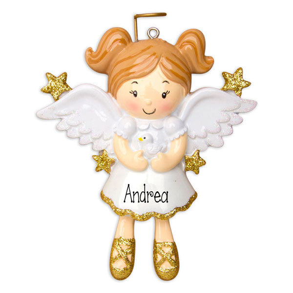LITTLE GIRL ANGEL w/ WINGS - Personalized Ornaments