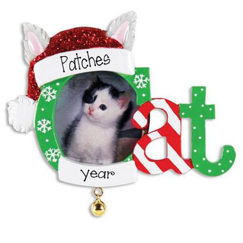 CAT Photo Frame - Personalized Christmas Ornament