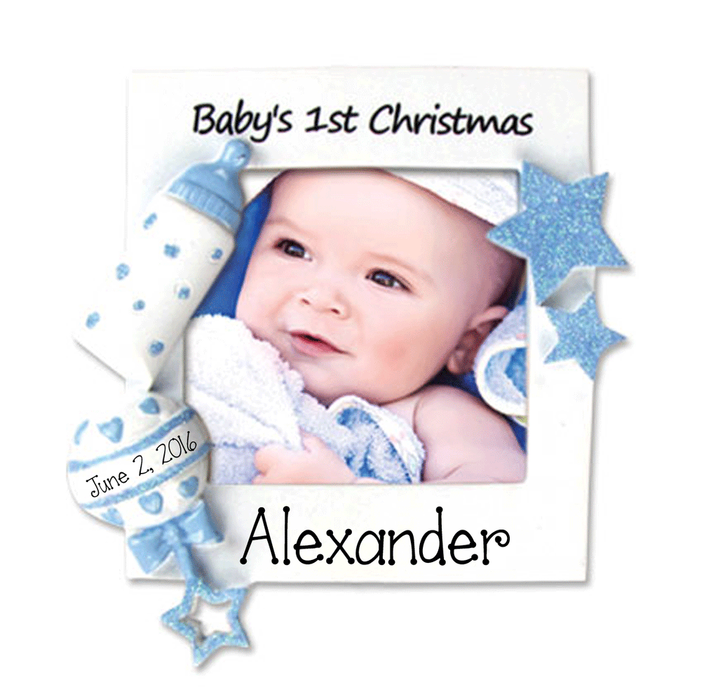 Baby Boy's 1st christmas "Photo Frame" Ornament