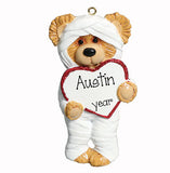 personalized BROKEN BEAR, GET WELL SOON, my personalized ornaments