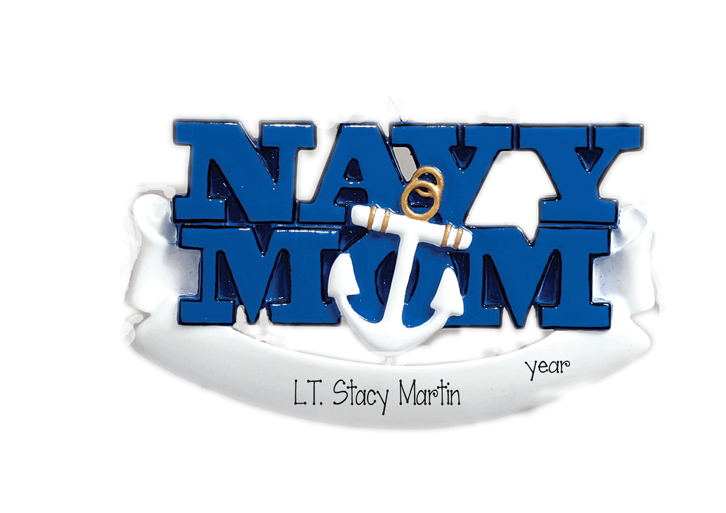 Navy Mom~ Personalized christmas Ornament