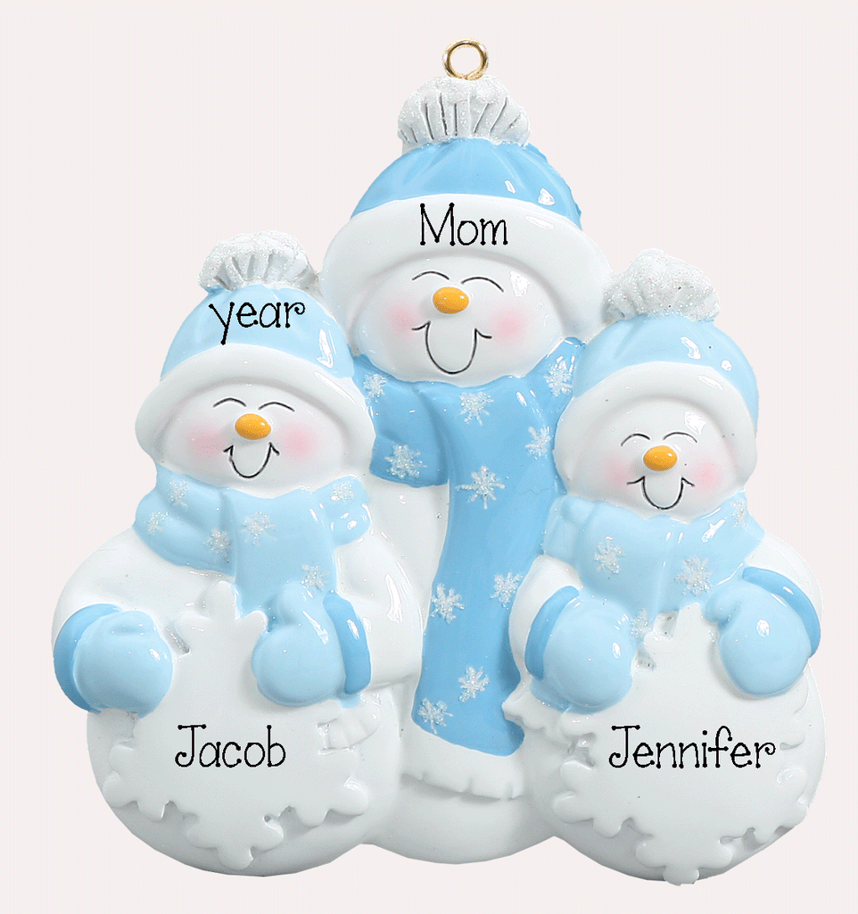 Adult w/ 2  Children Personalized Ornament