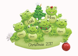 Family of 6 Frogs Ornament, My Personalized Ornaments