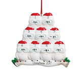 FAMILY OF 9 white owls ORNAMENT / MY PERSONALIZED ORNAMENTS