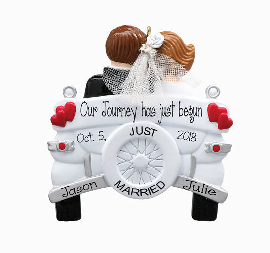 JUST MARRIED - Wedding Car Personalized Ornament
