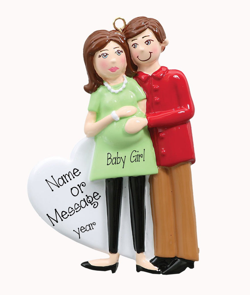 Brunette Expecting Family-Ornament