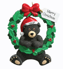 personalized BLACK BEAR WREATH, my personalized ornaments
