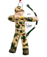 BOW HUNTER DRESSED IN CAMO ORNAMENT / MY PERSONALIZED ORNAMENTS
