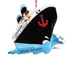HONEYMOON cruise boat ORNAMENT, MY personalized OrnamentS