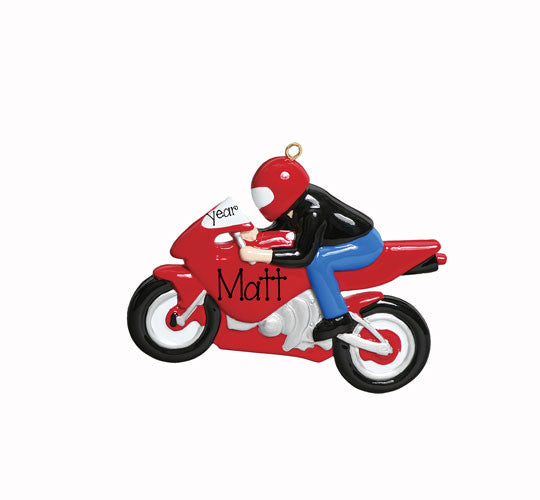 Red Motorcycle - Personalized Ornament