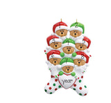 FAMILY OF 8 BEAR IN STOCKING ORNAMENT / MY PERSONALIZED ORNAMENTS