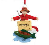 FISHERMAN WITH FISH AND POLE FOR GRANDPA / MY PERSONALIZED ORNAMENTS