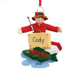 FISHERMAN WITH FISH AND POLE / MY PERSONALIZED ORNAMENTS