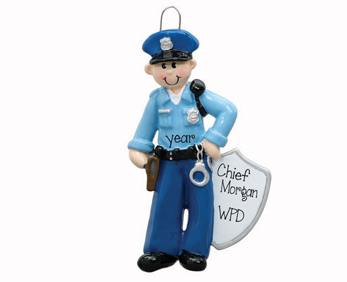 POLICEMAN IN UNIFORM~Personalized Christmas Ornament