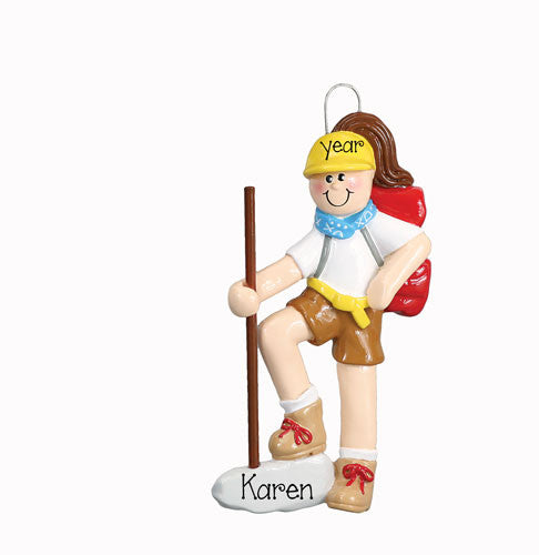 Female HIKER~Personalized Christmas Ornament