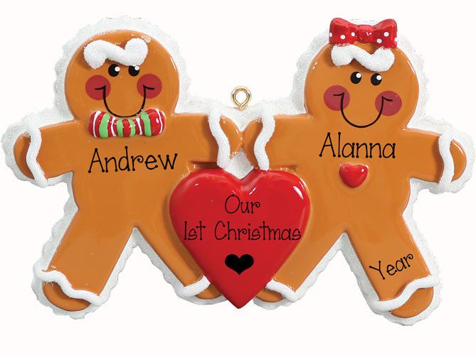 GINGERBREAD COUPLE'S 1st CHRISTMAS ORNAMENT