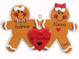 GINGERBREAD COUPLE 1 ST CHRISTMAS / PERSONALIZED ORNAMENT