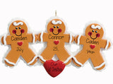 3 GINGERBREAD TRIPLETS ORNAMENT / MY PERSONALIZED ORNAMENTS