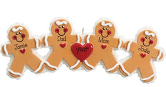 4 gingerbread for Grandkids, Family of 4,or Friends ORNAMENT / MY PERSONALIZED ORNAMENTS