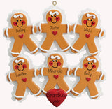 Family of 6 GINGERBREAD / my personalized ornament