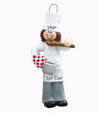BRUNETTE FEMALE COOK OR CHEF ORNAMENT / MY PERSONALIZED ORNAMENTS