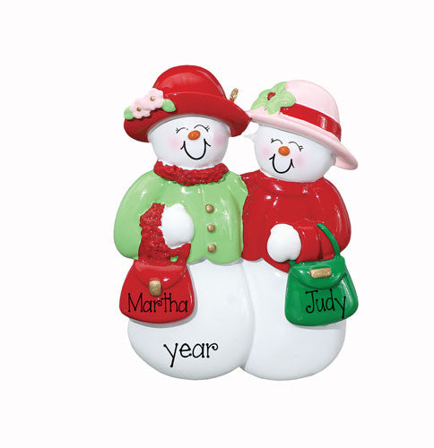 Two Classy Friends~Personalized Christmas Ornament